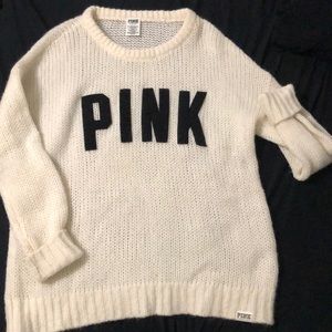 Cream Pink Light Sweater Size Small